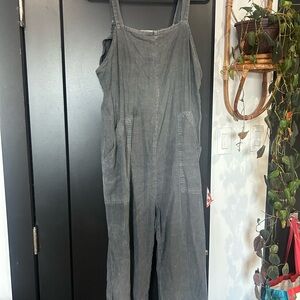 Gray Denim Overalls